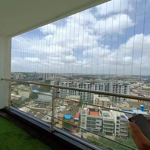 Secure Netting Premium Nylon Coated, Aluminum and Stainless Steel Balcony Invisible Grills in Kothaguda, Prasanthi Nagar and Throughout Hyderabad